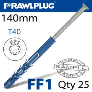 NYL FRAME FIXING ZP + CSK SCREW 9.8MMX140MM X25 -BOX