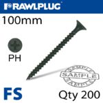 DRYWALL SCREW FINE THREAD 4.8MMX100MM X200-BOX