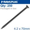 DRYWALL SCREW COARSE THREAD 4.2MMX70MM X250-BOX