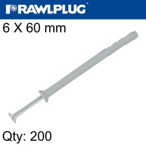 CSK HEAD HAMMER FIXING WITH STEEL NAIL 6X60MM X1000 PER BOX POLY