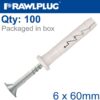 NYL HAMMER-IN FIXING 6X60MM CYL HEAD X100-BOX