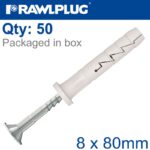 NYL HAMMER-IN FIXING 8X80MM CYL HEAD X50-BOX