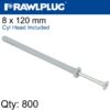NYL HAMMER-IN FIXING 8X120MM+ CYL HEAD X800 PER BOX
