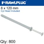 NYL HAMMER-IN FIXING 8X120MM+ CYL HEAD X800 PER BOX