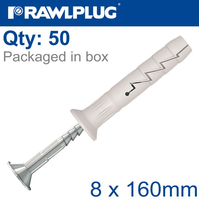 NYL HAMMER-IN FIXING 8X160MM + CSK HEAD X50 -BOX NYL HAMMER-IN FIXING 8X160MM + CSK HEAD X50 -BOX