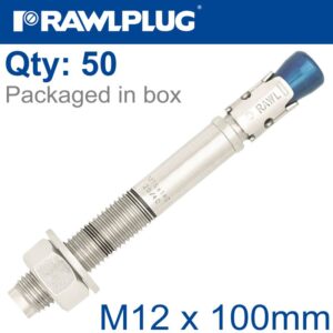 STAINLESS STEEL THROUGHBOLT M12X100 MM BOX OF 50