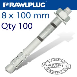 THROUGHBOLT 8X100X35MM ZINC FLAKE 100 -BOX