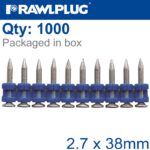 PINS FOR STEEL & CONCRETE 2.7MMX38MM X1000 PER BOX