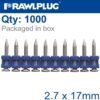 PINS FOR STEEL & CONCRETE 2.7MMX17MM X1000 PER BOX