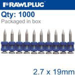 PINS FOR STEEL & CONCRETE 2.7MMX19MM X1000 PER BOX