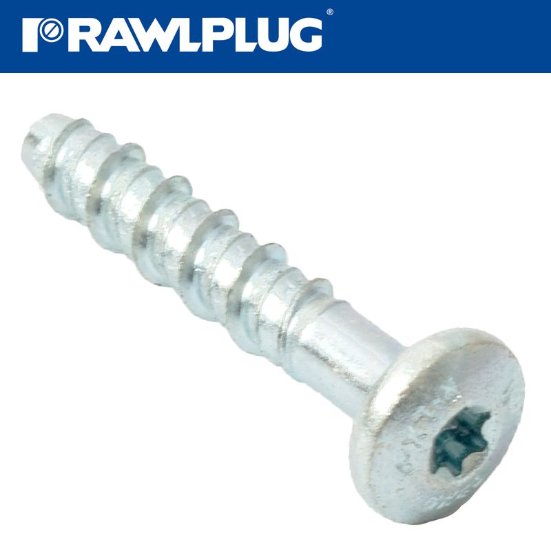 CONCRETE SCREWBOLT M6 7.5x40MM PAN HEAD ZINC PL X100-BOX CONCRETE SCREWBOLT M6 7.5x40MM PAN HEAD ZINC PL X100-BOX