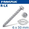 CONCRETE SCREWBOLT 6X50MM HEX HEAD WITH FLANGE GALVANIZED BOX OF  100