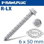CONCRETE SCREWBOLT 6X50MM HEX HEAD WITH FLANGE GALVANIZED BOX OF  100