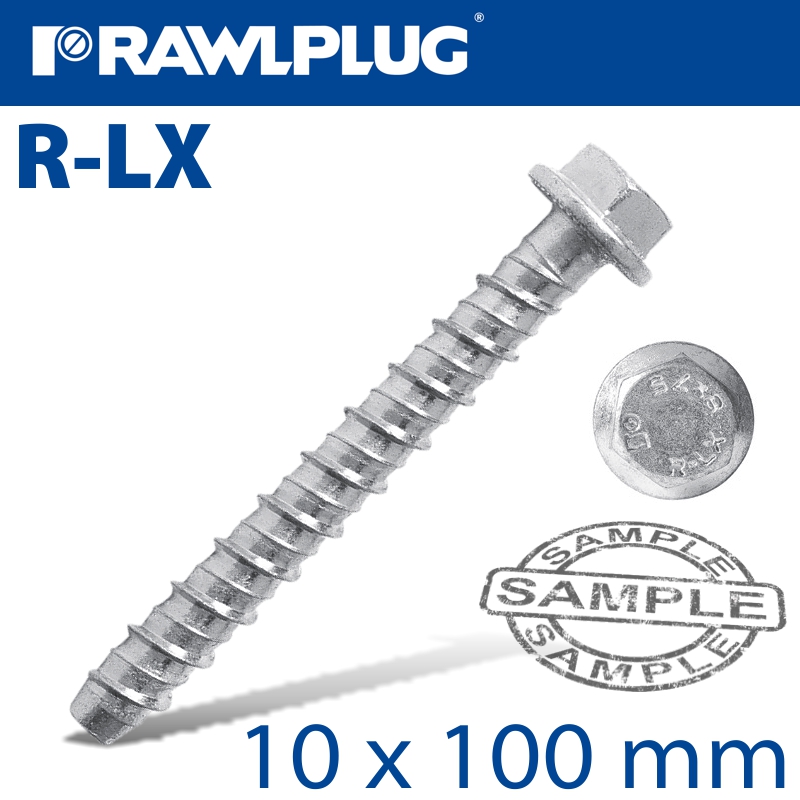 CONCRETE SCREWBOLT 10X100MM HEX HEAD WITH FLANGE GALVANIZED 50/BOX CONCRETE SCREWBOLT 10X100MM HEX HEAD WITH FLANGE GALVANIZED 50/BOX