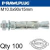 PROJECTING BOLT M10X90X15MM X100 -BOX