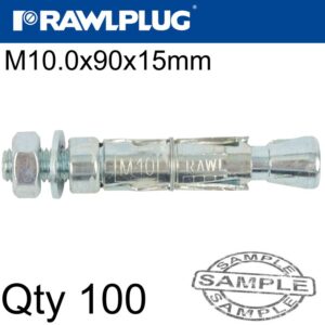 PROJECTING BOLT M10X90X15MM X100 -BOX