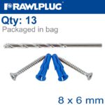 HANGING BASKET KIT UNO-08 X6 WITH SCREWS AND 8MM DRILL BIT