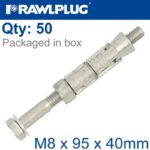 RAWLBOLT M8X95X40MM X50-BOX (14MM HOLE)