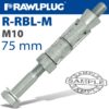 RAWLBOLT M10X75X10MM X50-BOX (16MM HOLE)