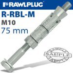 RAWLBOLT M10X75X10MM X50-BOX (16MM HOLE)