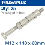 RAWLBOLT M12X140X60MM X25-BOX (20MM HOLE)
