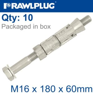 RAWLBOLT M16X180X60MM X10-BOX (25MM HOLE)