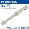 PROJECTING BOLT M6X65X10MM X50-BOX