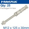PROJECTING BOLT M12X125X30MM X25 -BOX