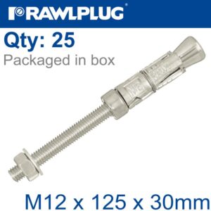PROJECTING BOLT M12X125X30MM X25 -BOX