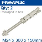 PROJECTING BOLT M24X300X150MM X2 -BOX