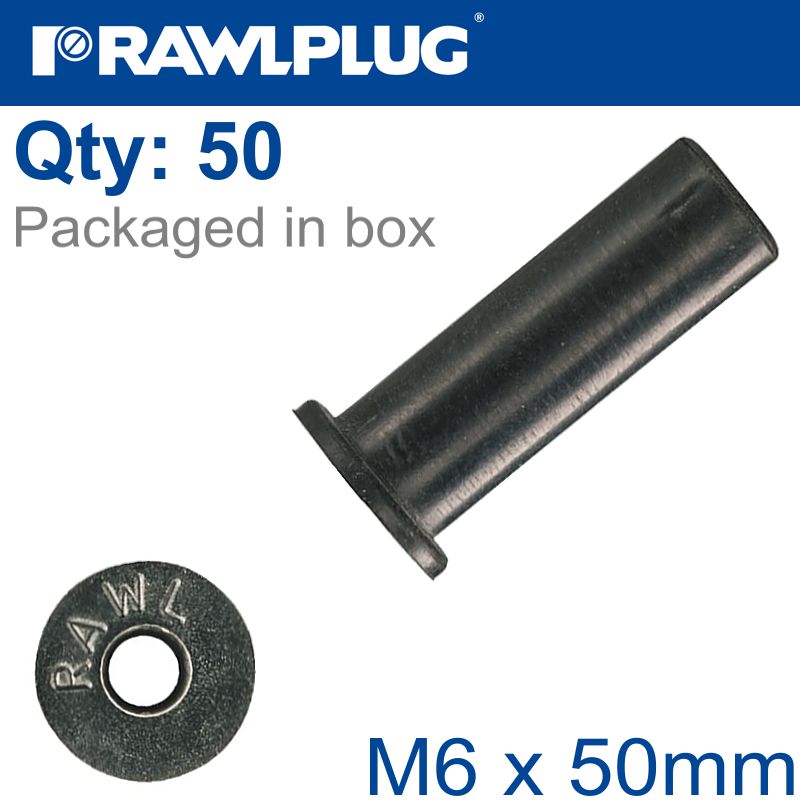 RAWLNUT M6X50MM X50-BOX RAWLNUT M6X50MM X50-BOX