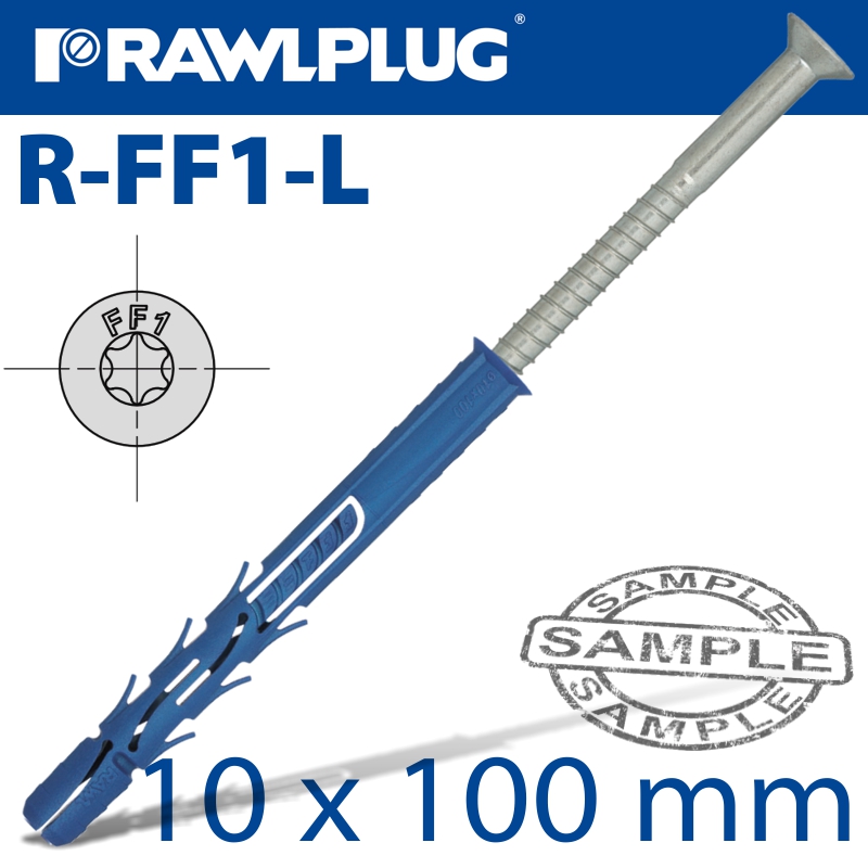 NYL FRAME FIXING ZP + CSK SCREW 9.8MMX100MM X6 -BAG NYL FRAME FIXING ZP + CSK SCREW 9.8MMX100MM X6 -BAG