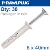 NYL HAMMER-IN FIXING 6X40MM + CSK HEAD X30 -BAG