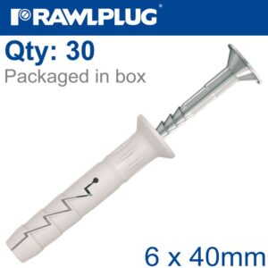 NYL HAMMER-IN FIXING 6X40MM + CSK HEAD X30 -BAG