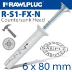 NYL HAMMER-IN FIXING 6X80MM + CSK HEAD X10 -BAG