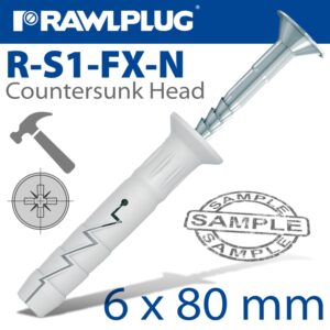 NYL HAMMER-IN FIXING 6X80MM + CSK HEAD X10 -BAG