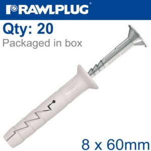 NYL HAMMER-IN FIXING 8X60MM + CSK HEAD X20 -BAG