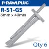 CEILING WEDGE ANCHOR 6X40MM 6 -BAG