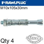 PROJECTING BOLT M10X105X30MM X4 -BAG