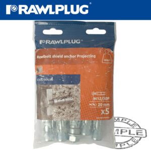PROJECTING BOLT M12X125X30MM X5 -BAG