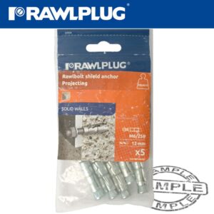 PROJECTING BOLT M6X80X25MM X5 -BAG