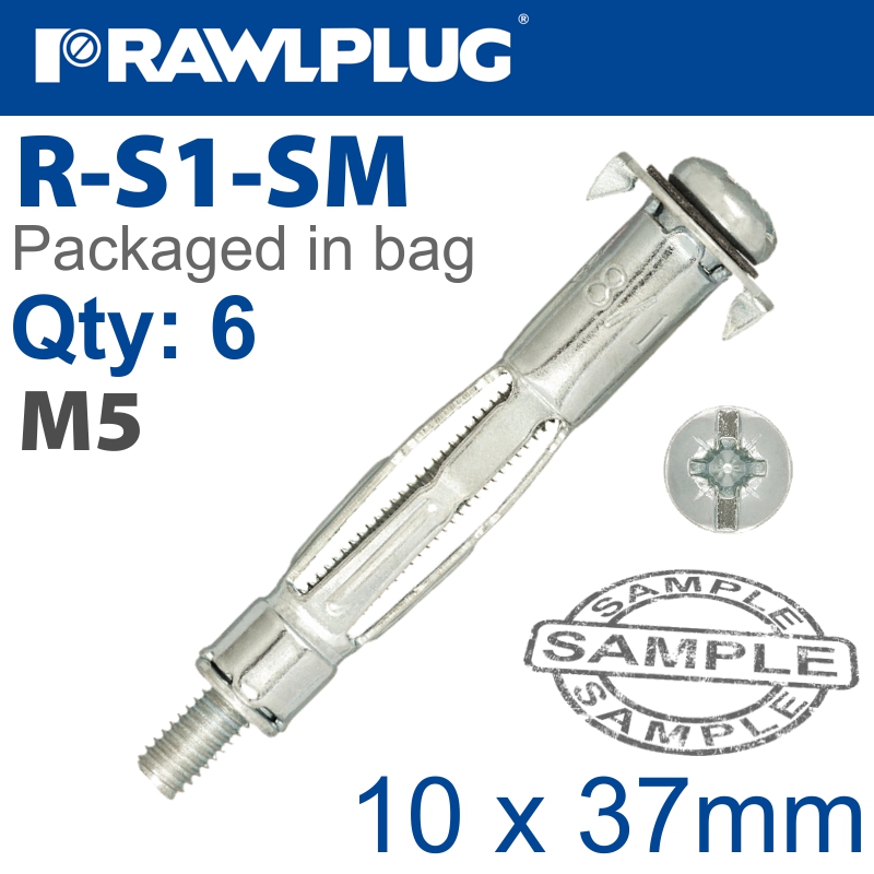 INTERSET CAVITY FIXING M5X37MM X6-BAG INTERSET CAVITY FIXING M5X37MM X6-BAG