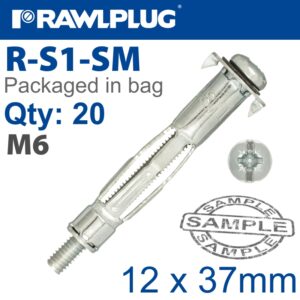 INTERSET CAVITY FIXING M6X37MM X20-BAG