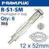 INTERSET CAVITY FIXING M6X52MM X6-BAG