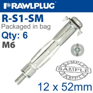 INTERSET CAVITY FIXING M6X52MM X6-BAG