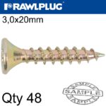 R-TS HARDENED SCREW 3.0X20MM X48 PER BAG