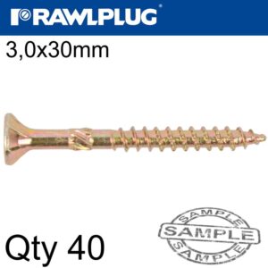 R-TS HARDENED SCREW 3.0X30MM X40 PER BAG