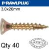 R-TS HARDENED SCREW 3.5X20MM X40 PER BAG