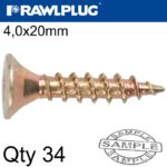 R-TS HARDENED SCREW 4.0X20MM X40 PER BAG