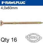 R-TS HARDENED SCREW 4.0X60MM X16 PER BAG